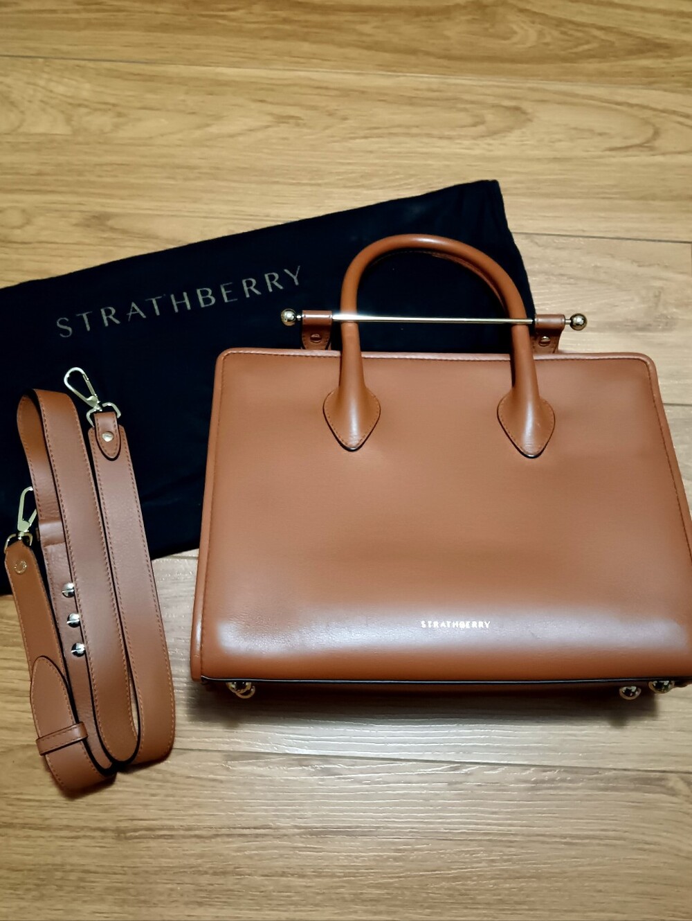 Strathberry Brown Midi Tote
